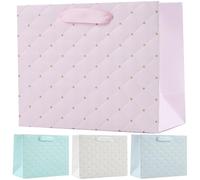 VINTORKY Paper Party Present Bags 4Pcs Lightweight Wrapping Bags Mint Green and Light Gray for Birthday Parties and Celebrations