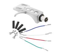 VINTORKY Phono Cartridge Silver for Vinyl Turntable with Lead Wires Aluminum Alloy Replacement Headshell Record Player Accessory that Improves Signal Transmission and Prevents Excessive