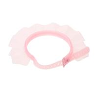 VINTORKY Pink Silicone Waterproof Shower Cap with Adjustable Visor for Hair Washing, Soft Reusable Bath Hat for Teens and Elderly, Protects Ears and Eyes, for Pregnant Women and Bedridden