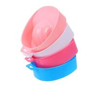 VINTORKY Plastic Manicure Soak Bowls 4pcs Hand Soaking Nail Polish Remover Bowls Square Shape Assorted Colors for Salon and Home Nail Art Care