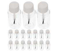 VINTORKY Plastic Nail Polish Bottles with Brush Cap Featuring Advanced Seal Protection 20pcs 20ml Refillable Pet Pp Containers and Compact Portability for Nail Art and Festival Use