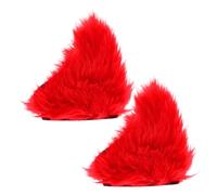 VINTORKY Plush Cat Ears Helmet Decoration 1 Pair with Hook-and-Loop Base Universal Motorcycle Helmet Accessory Fuzzy Foxy Ears for Cycling and Motorbike Use