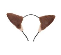 VINTORKY Plush Wolf Ear Headband Soft Cozy Headdress for Women Comfortable Wash Face Accessory Cute Animal Prop for Cosplay Halloween Photo Sessions