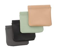 VINTORKY Pocket Cosmetic Bag 4pcs Large Squeeze-top Mini Makeup Pouch Set, Portable Self-Closing Coin Purse for Travel and Everyday Purse Organization