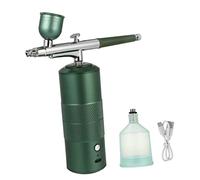 VINTORKY Portable Mini Airbrush Kit Compressor Handheld Cordless Airbrush Spray for Makeup Art Modelling Green for Women Nail Manicure Painting
