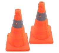 VINTORKY Portable Plastic Safety Cones Multi Purpose Traffic Cones 2pcs with Reflective Collars Sturdy and Not Easy to Damage for Schools and Road Safety