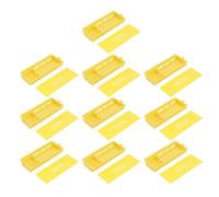 VINTORKY Practical Beekeeping Tool Queen Cage Yellow 10pcs Plastic for Feeding Bee , Sturdy Beekeeping Accessory Case Suitable for Professional Beekeepers