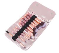 VINTORKY Professional Makeup Brush Set with Diamond Studded Handles, Lightweight Artificial Fiber Brushes for Face and Eyeshadow, Portable Beauty Tools for Women