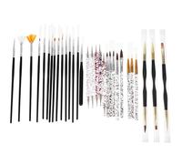 VINTORKY Professional Nail Art Brush Set 31 Pieces with Wear-resistant Dotting Tools Made of Plastic and Wood, Easy to Use and Practical for Manicure DIY Decor and Nail Diamond Decor