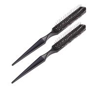VINTORKY Professional Wig Brush 2pcs Airbag Cushion Tail Comb for Hair Extensions and Wigs Black, Pointed Stainless Steel Needle Design for Women and Girls Styling
