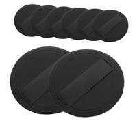 VINTORKY Pu Leather Makeup Foundation Sponge Replacement Puff 8pcs 54mm Ultra-thin Black Soft Crystal Velvet for Face Powder Cosmetics Application