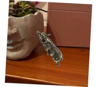 VINTORKY Pure Copper Small Dog Figurine Miniature Desktop Decor Cute Corgi Statue Craft Ornament Stable Flat Base Copper Dog Figure Home Office