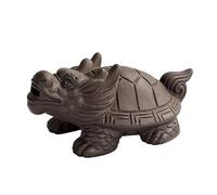 VINTORKY Purple Little Dragon Turtle Tea Pet Ornament Lifelike Purple Clay Figurine for Tabletop Decor Charming Chinese Style Tea Pet Adornment Natural Home Decoration Accent