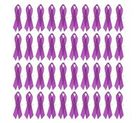 VINTORKY Purple Ribbon Brooch Pins with Classic Design 100pcs Tear Resistant Polyester Material Anti-violence Breastpin and Peace Knot Symbol for Charity Events and Carnivals