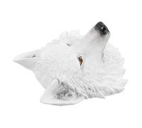 VINTORKY Realistic White Wolf Head Wall Art Decor 20x22x10cm Sturdy Resin Sculpture for Living Room Cafe Home Decoration Unique Animal Head Ornament