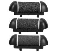 VINTORKY Replacement Foot File Roller Heads Black Abs Material 3pcs with Extra Coarse Grit, Softens and Smooths Feet for Electric Callus Remover for Pedicure and Heel Hard Skin Care