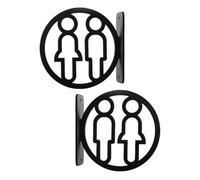 VINTORKY Restroom with Double-sided Visibility and Indications for Business Acrylic Black 2pcs Signs Vertical Wall Mount Wc Signs for Commercial Establishments Bathroom Doors