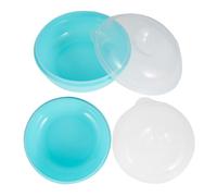 VINTORKY Reusable Plastic Bagel Keeper 2Pcs with Lid Microwaveable Bread Storage Container for Work and Travel