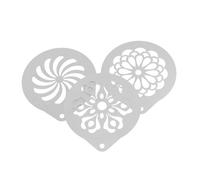 VINTORKY Reusable Stainless Steel Coffee Stencils 3Pcs Set for Latte Art Cake Cookie Decoration