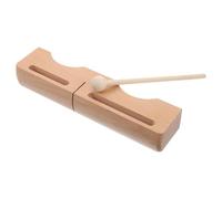 VINTORKY Rhythm Block Percussion Instrument for Traditional Music Classes Dual Bass Tones Handheld Solid Hardwood Light Yellow Essential for Enhancing Authentic