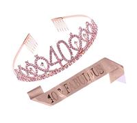 VINTORKY Sash Kit for Elegant Rose Gold Sash for Birthday Queen Accessories and Party Supplies