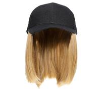 VINTORKY Short Straight Wig Hat Baseball Cap Reusable and Comfortable High Temperature Silk Material with Hair Extensions for Women for Shopping and School Use