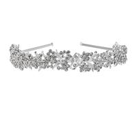 VINTORKY Silver Alloy Wedding Tiara Crown with Delicate Leaf and Flower Design, Chic Hair Accessories for Bride and Bridesmaid, for Baptism Days and Anniversary Celebrations