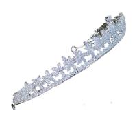 VINTORKY Silver Crown Headband for Women with Cubic Zirconia and Copper Material, Eye Catching Bridal Wedding Party Headpiece Suitable for Birthday Celebration and Wedding, Comfortable