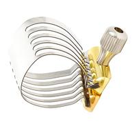 VINTORKY Silver Stainless Steel Adjustable Sax Ligature Fastener Saxophone Ligature Replacement Part Hollow Design, Burr-Free Metal Sax Reed Clip for Alto Saxophone Accessories