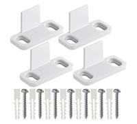 VINTORKY Sliding Barn Door Bottom Roller Floor Guide for Sliding Door, White Plastic, 4 Sets, Keeps Door Balanced, Fit for Single or Bypass, Supply