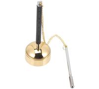 VINTORKY Small Adjustable Pure Copper Buddhist Yin Qing Telescopic Handle, Temple Brass Musical Instrument for Prayer and Chanting, Traditional Buddhist and Taoist Ceremony Accessory