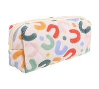 VINTORKY Small Floral Embroidered Makeup Brush Bag Large Capacity Cotton Quilted Cosmetic Pouch Portable Toiletry and Stationery Organizer for Women and Teens