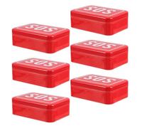 VINTORKY Small Portable Pill Holder Medicine Pill Holder Small Iron Storage Container Red for Medication, Trekking and Hiking