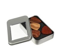 VINTORKY Solid Wood Guitar Picks Set 4 Pieces Boxed for Folk and Electric Guitar, Natural Material Sturdy Plectrums for Acoustic Playing and Practice in Compact Case
