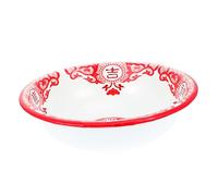 VINTORKY Soup Basin Deep Bowl Vintage Style Soap Dish Washbasin Red 26cm Home Decor