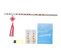 VINTORKY Stainless Steel Flute F Key Metal Flute for Beginners with Carry Bag Lightweight Drop-Resistant Chinese Instrument 50CM Long