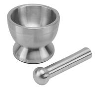 VINTORKY Stainless Steel Garlic Masher Manual Kitchen Garlic Crusher with Silicone Cover Hammer Ergonomic Pestle Design Silver for Home Use