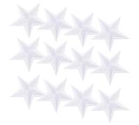 VINTORKY Star Shape White Patches Polyester 30pcs Iron-on Embroidered Repair Appliques Stylish Five-Pointed for Clothing Clothes Hats Bags