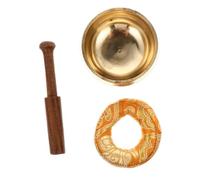 VINTORKY Style Copper Meditation Bowl Set with Striker and Cushion for Calming Effect and Lightweight Design, for Mindfulness and Yoga Practice Color