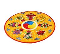 VINTORKY Tibetan Prayer Bowl Pad 13cm Yellow Eight Treasure Embroidered Cushion Mat for Meditation Sound Healing Buddhist Singing Bowl Holder