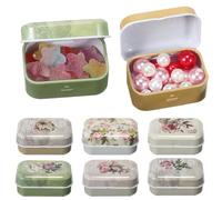 VINTORKY Tin Box With Lid 8pcs Vintage Tinplate Multi-purpose Storage Organizer for Trinkets and Treasures