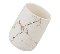 VINTORKY Toothbrush Holder Bathroom Tumbler Cup Ceramic White Marble Pattern Bathroom Accessory for Home Hotel Washroom
