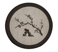 VINTORKY Traditional Ink Grinding Stone Round Ink Pool with Ribbed Surface 4 Inch Plum Blossom Design for Calligraphy Practice and Painting Supplies