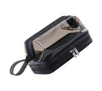 VINTORKY Travel Cosmetic Bag for Women with Dual-Layer TPU Waterproof Design, Portable Handheld Makeup Pouch with Wet and Dry Separation, Sturdy Toiletry Organizer for Travel and Gym Shower