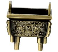 VINTORKY Tripod Zinc Alloy Incense Burner Holder with Relief Design for Home Temple Decor Suitable for Incense Cones and Sticks Mini Antique Style Desktop Censer for Meditation and Yoga