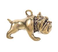VINTORKY Unique Antique Brass Bulldog Keychain Charm Retro Pendant for DIY Jewelry Making Durable Keyring Decor for Bags Handbags Symbol of Strength Courage