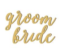 VINTORKY Unique Wedding Décor Wooden Groom and Bride Sign Chair Decor for Wedding Reception