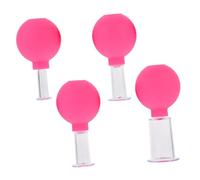 VINTORKY Vacuum Cupping Cups Body Massage Set with Rubber Suction Ball 4pcs Plastic Anti-fatigue Therapy Tool for Facial Skin Lifting and Home Cupping Supplies