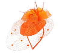 VINTORKY Vintage Mesh Fascinator Headband with Net Veil and Plume Accent Small Top Hat for Women’S Party and Wedding Accessories