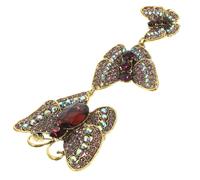 VINTORKY Vintage Purple Butterfly Brooch Pin Versatile Accessory with Three Shining Rhinestones, Alloy Material to Elevate the Look for Shawls, Scarves, Jackets, and Suits